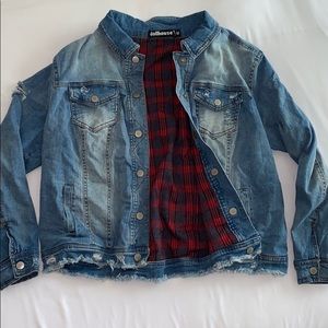 Dollhouse plaid denim jacket
